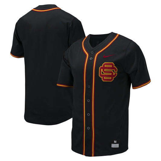 Men's Nike Black USC Trojans Replica Full-Button Baseball Jersey