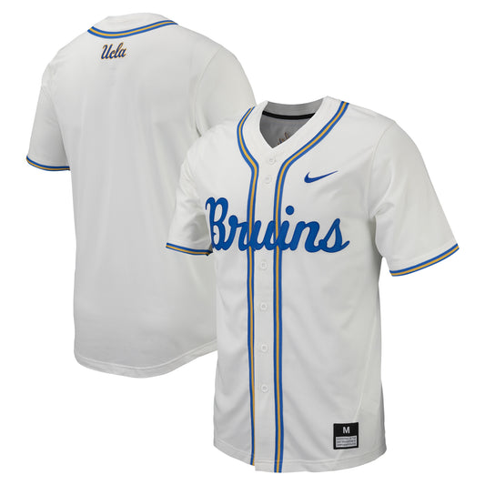 Men's Nike White UCLA Bruins Replica Full-Button Baseball Jersey