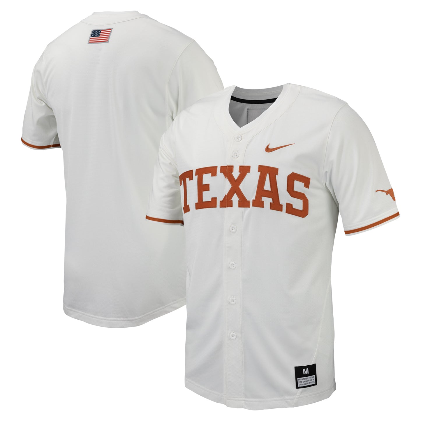 Men's Nike White Texas Longhorns Replica Full-Button Baseball Jersey