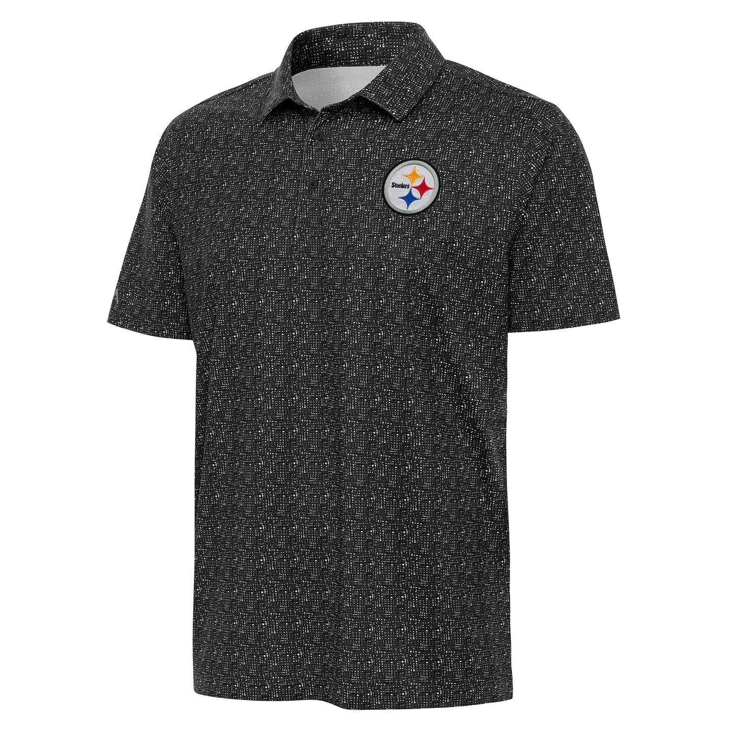 Men's Antigua  Black Pittsburgh Steelers Figment Polo