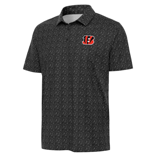 Men's Antigua  Black Cincinnati Bengals Figment Polo