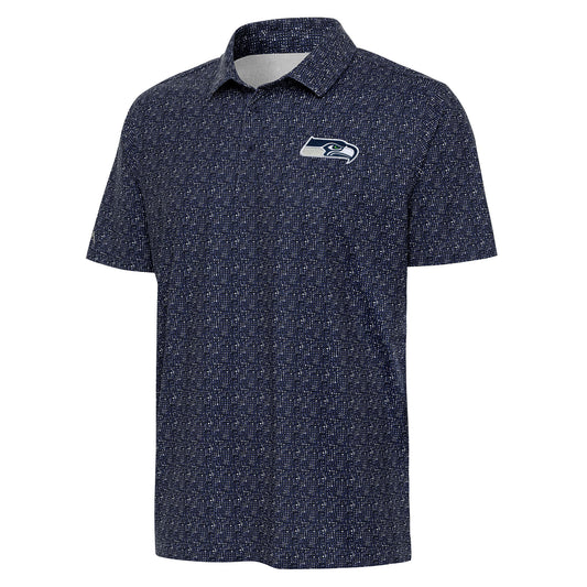 Men's Antigua  Navy Seattle Seahawks Figment Polo