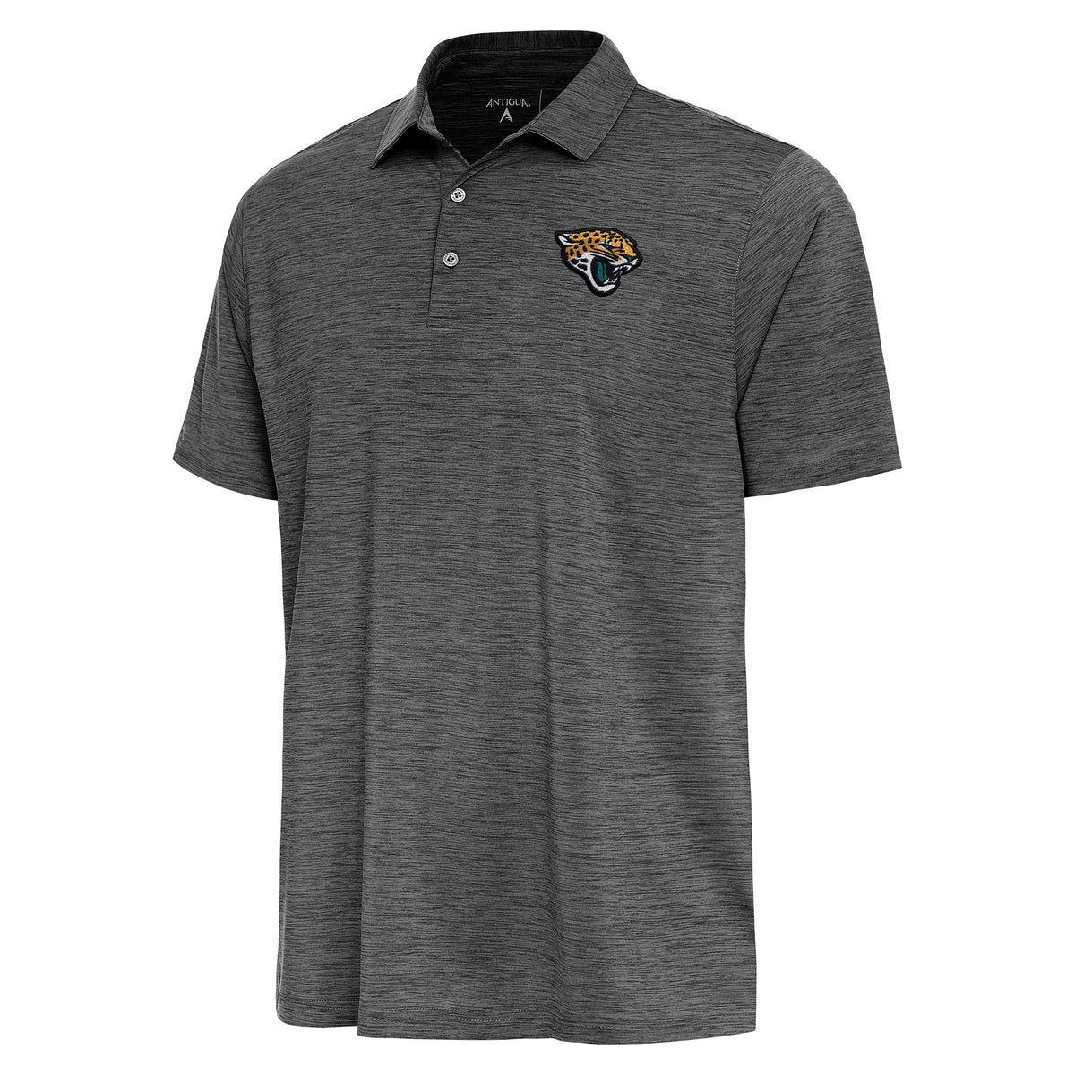 Men's Antigua  Heather Black Jacksonville Jaguars Layout Polo