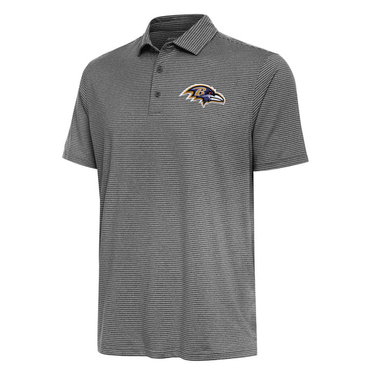 Men's Antigua  Heather Black Baltimore Ravens Scheme Polo