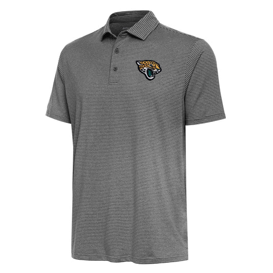 Men's Antigua  Heather Black Jacksonville Jaguars Scheme Polo