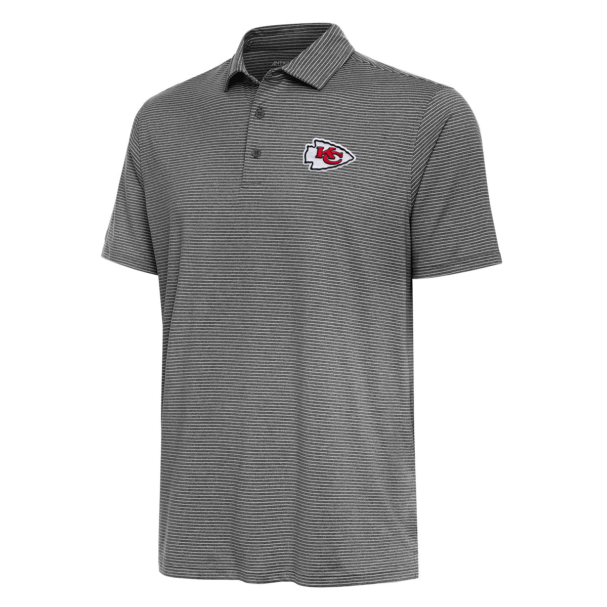 Men's Antigua  Heather Black Kansas City Chiefs Scheme Polo