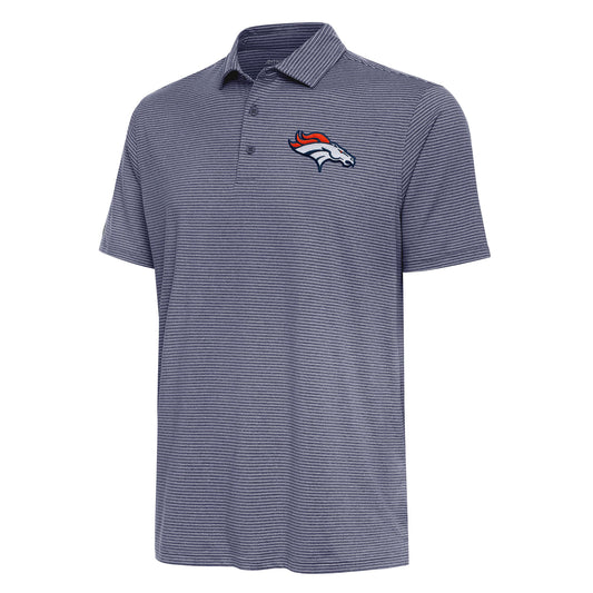 Men's Antigua  Heather Navy Denver Broncos Scheme Polo