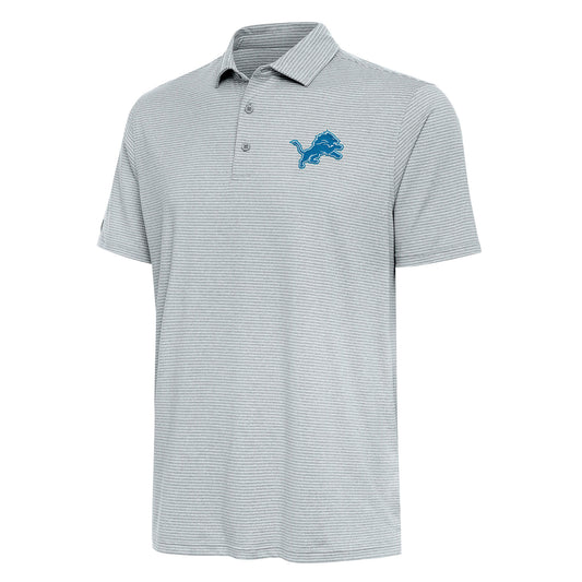 Men's Antigua  Heather Gray Detroit Lions Scheme Polo