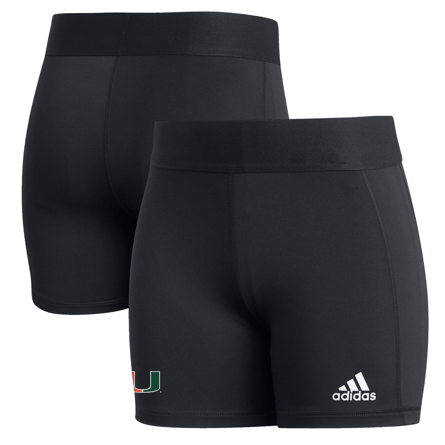 Women's adidas  Black Miami Hurricanes Alphaskin Tight Shorts