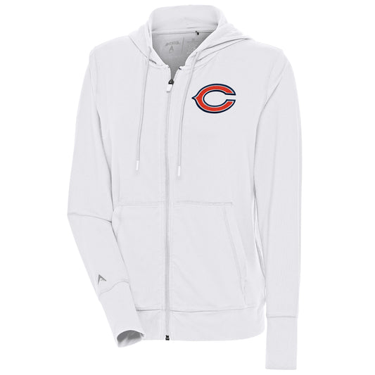 Women's Antigua  White Chicago Bears Moving Full-Zip Jacket