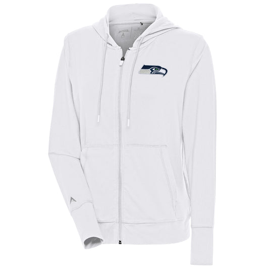 Women's Antigua  White Seattle Seahawks Moving Full-Zip Jacket