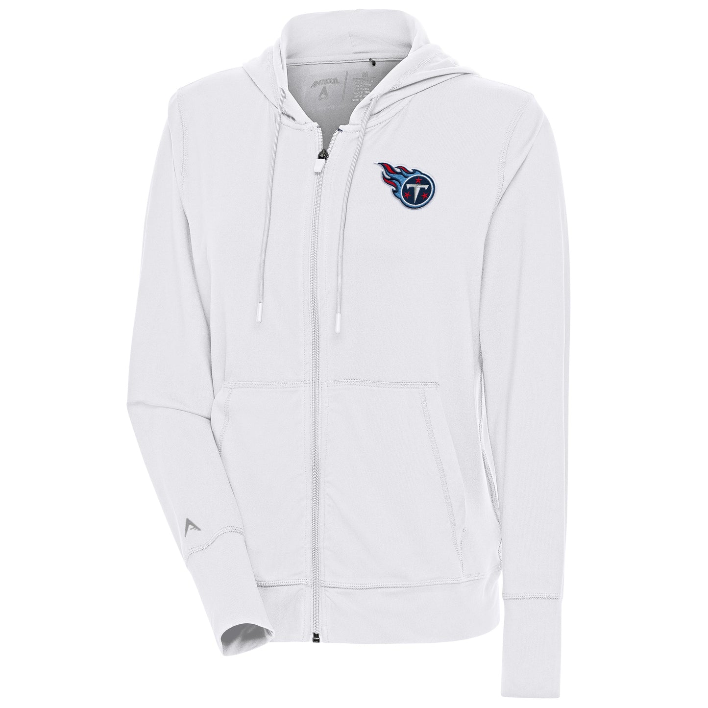 Women's Antigua  White Tennessee Titans Moving Full-Zip Jacket