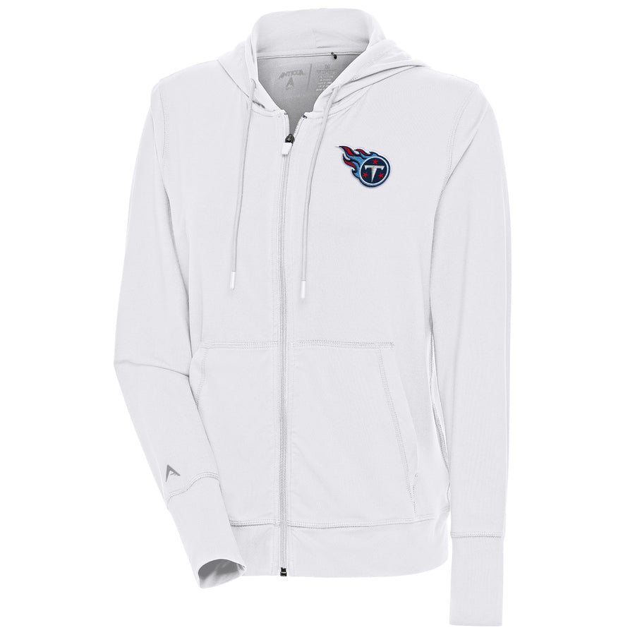 Women's Antigua  White Tennessee Titans Moving Full-Zip Jacket