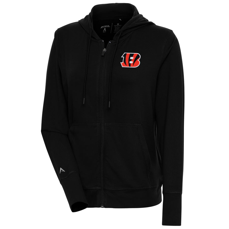 Women's Antigua  Black Cincinnati Bengals Moving Full-Zip Jacket