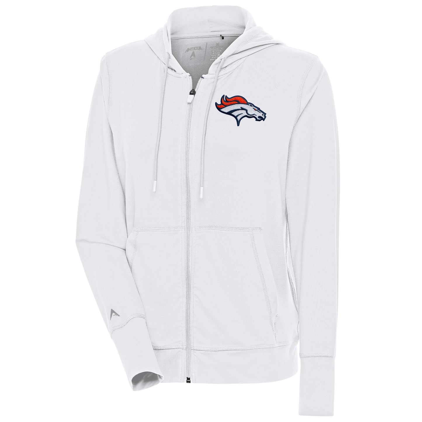 Women's Antigua  White Denver Broncos Moving Full-Zip Jacket