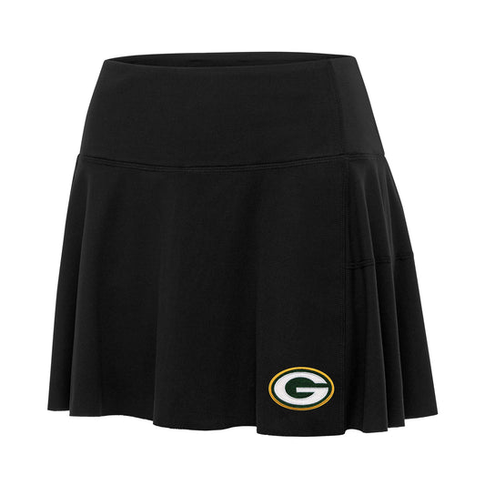 Women's Antigua  Black Green Bay Packers Raster Skort