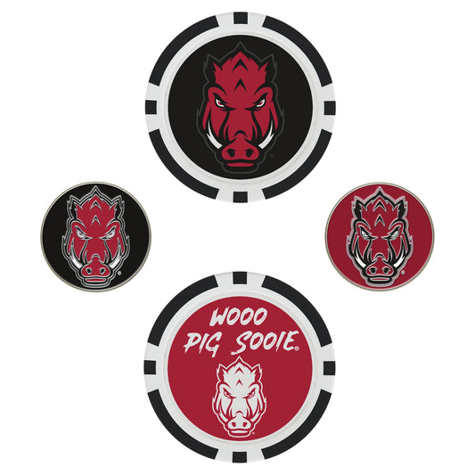 WinCraft Arkansas Razorbacks 4-Pack Ball Markers Set