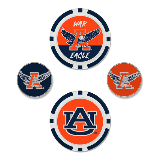 WinCraft Auburn Tigers 4-Pack Ball Markers Set