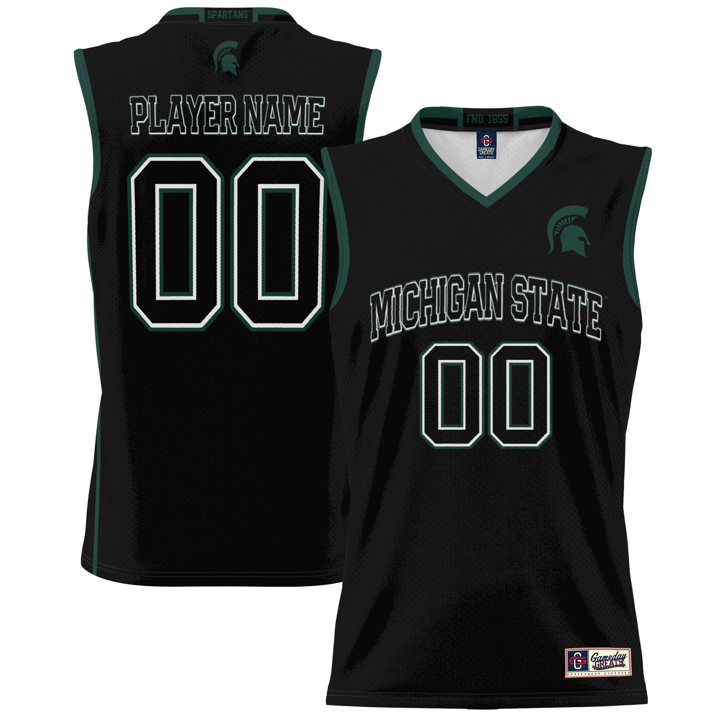 Youth GameDay Greats  Black Michigan State Spartans NIL Pick-A-Player Lightweight Basketball Jersey