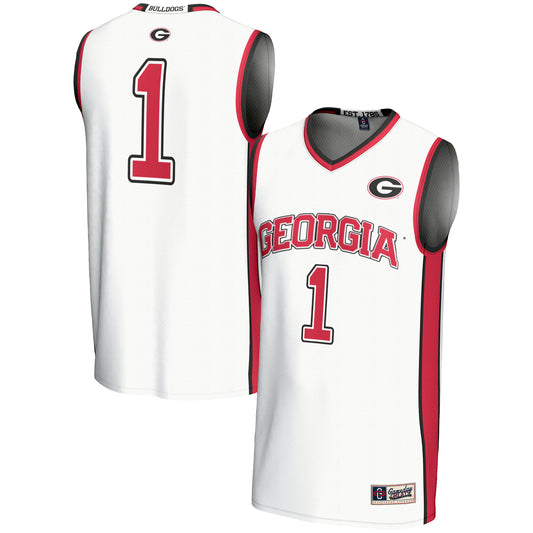 Youth GameDay Greats #1 White Georgia Bulldogs Lightweight Basketball Jersey