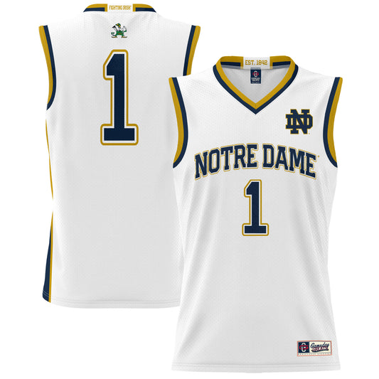 Youth GameDay Greats #1 White Notre Dame Fighting Irish Lightweight Basketball Jersey