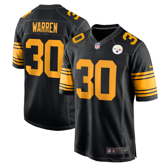 Men's Nike Jaylen Warren  Black Pittsburgh Steelers Alternate Game Jersey