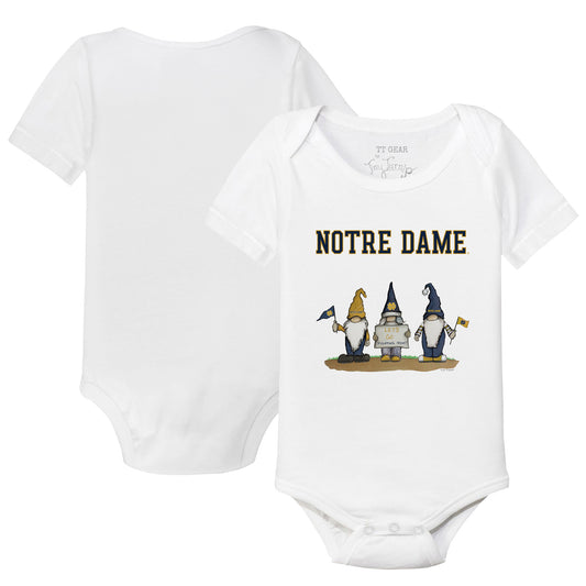 Infant Tiny Turnip  White Notre Dame Fighting Irish Gnomes Bodysuit