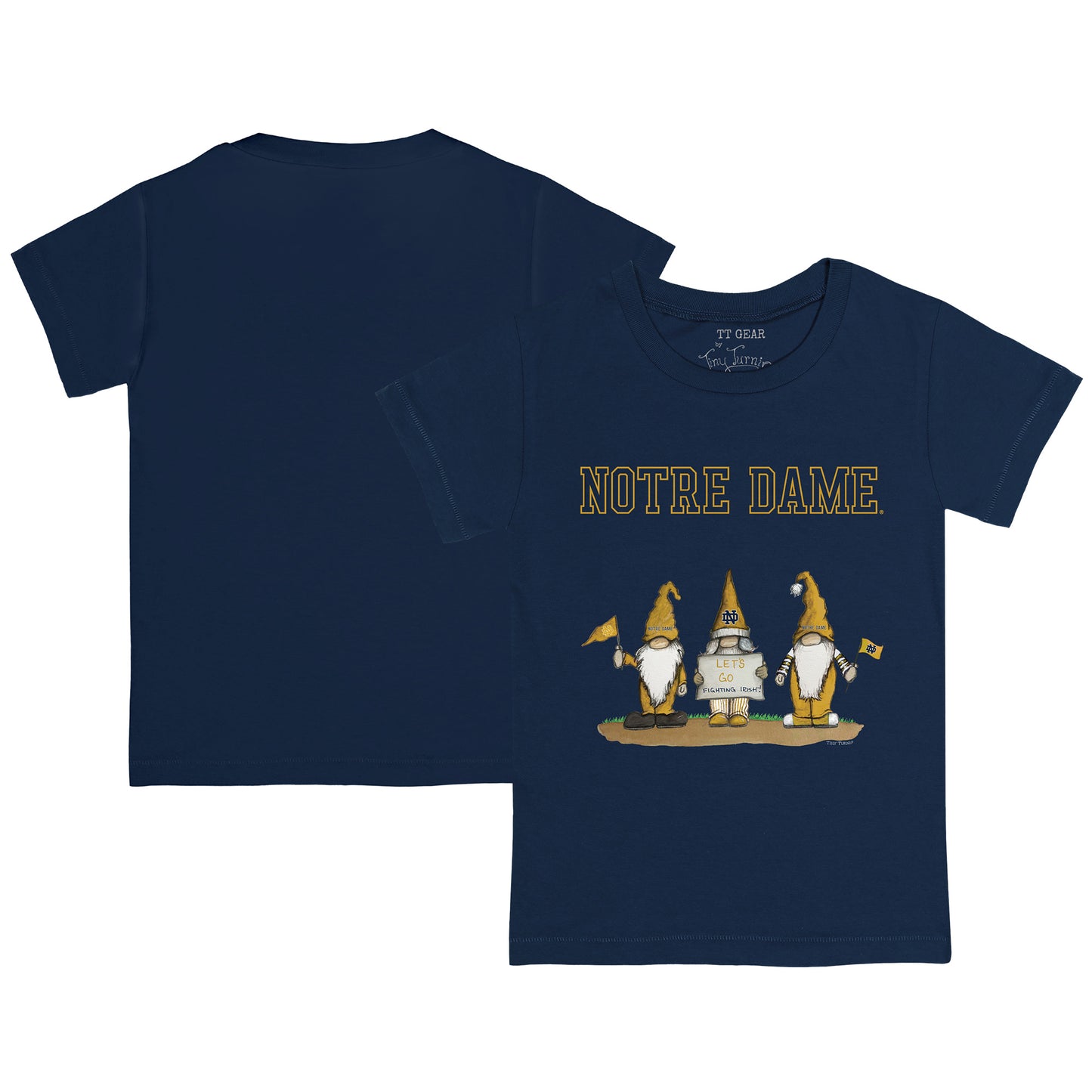 Infant Tiny Turnip  Navy Notre Dame Fighting Irish Gnomes T-Shirt