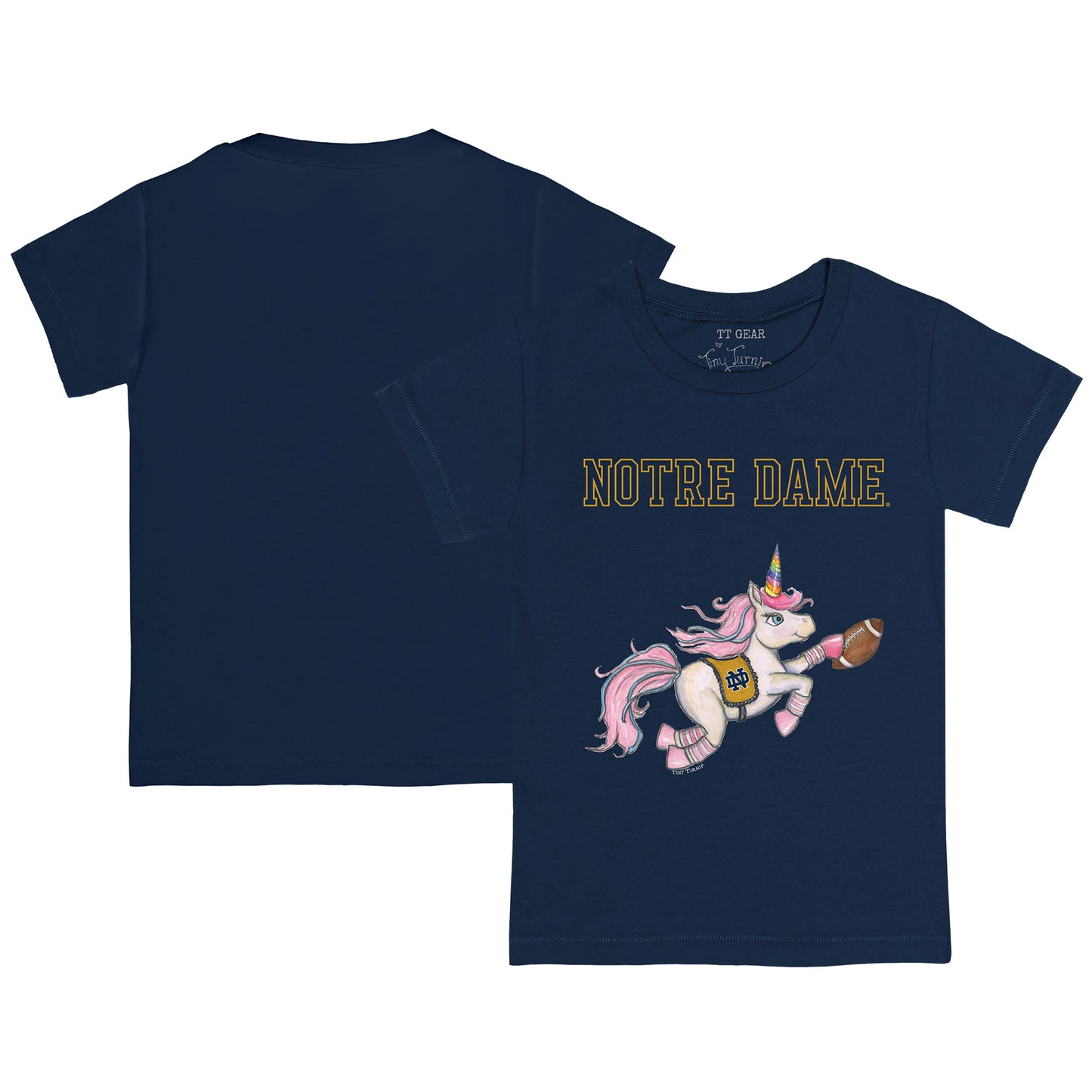 Infant Tiny Turnip  Navy Notre Dame Fighting Irish Unicorn T-Shirt