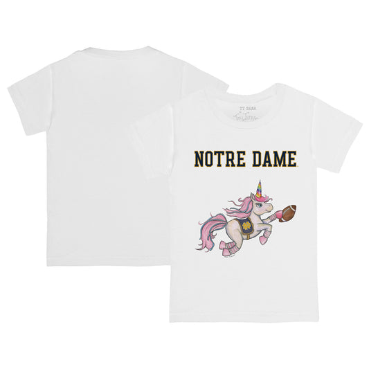 Infant Tiny Turnip  White Notre Dame Fighting Irish Unicorn T-Shirt