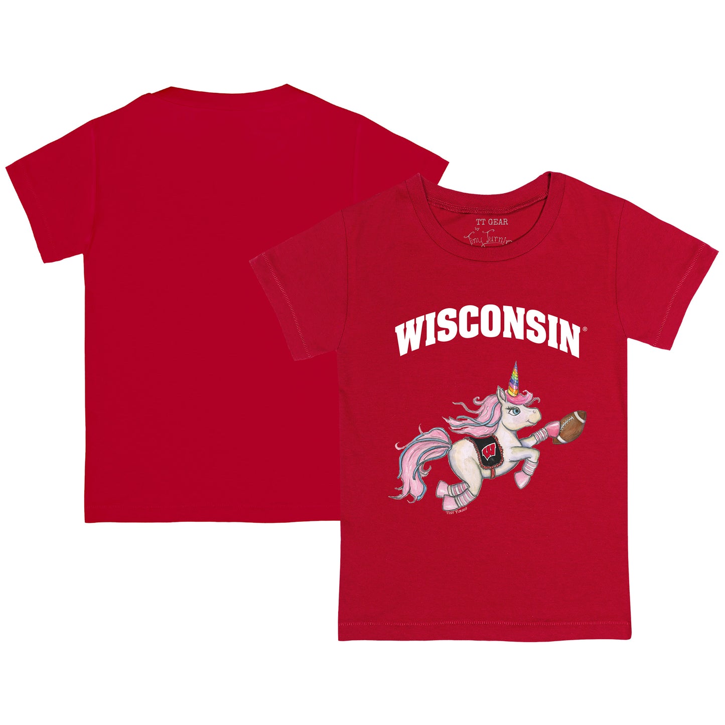 Youth Tiny Turnip  Red Wisconsin Badgers Unicorn T-Shirt