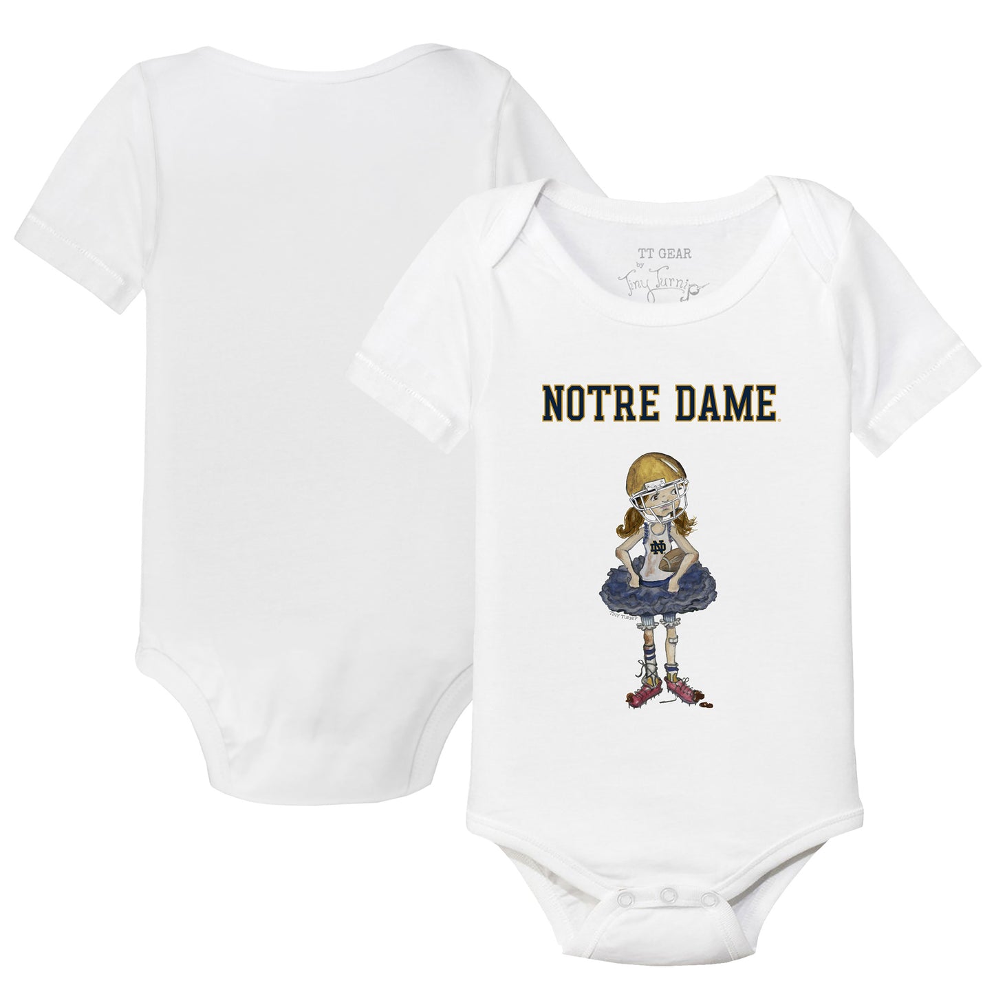 Infant Tiny Turnip  White Notre Dame Fighting Irish  Bodysuit