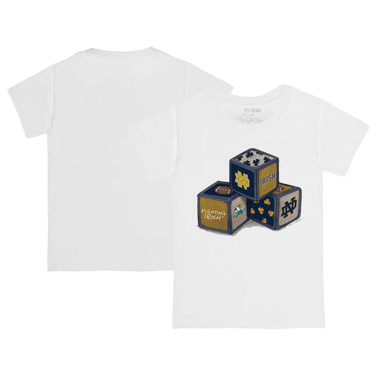 Infant Tiny Turnip  White Notre Dame Fighting Irish Blocks T-Shirt