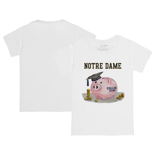 Infant Tiny Turnip  White Notre Dame Fighting Irish Piggy Bank T-Shirt