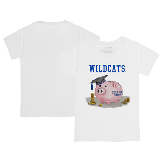 Infant Tiny Turnip  White Kentucky Wildcats Piggy Bank T-Shirt