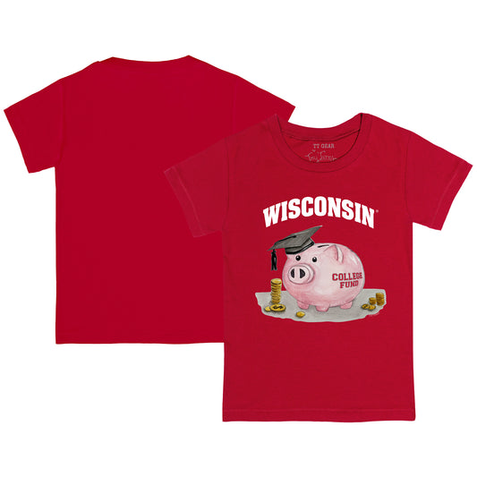 Toddler Tiny Turnip  Red Wisconsin Badgers Piggy Bank T-Shirt