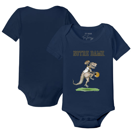 Infant Tiny Turnip  Navy Notre Dame Fighting Irish T-Rex Bodysuit