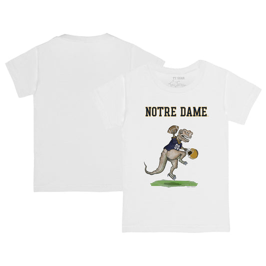 Infant Tiny Turnip  White Notre Dame Fighting Irish T-Rex T-Shirt