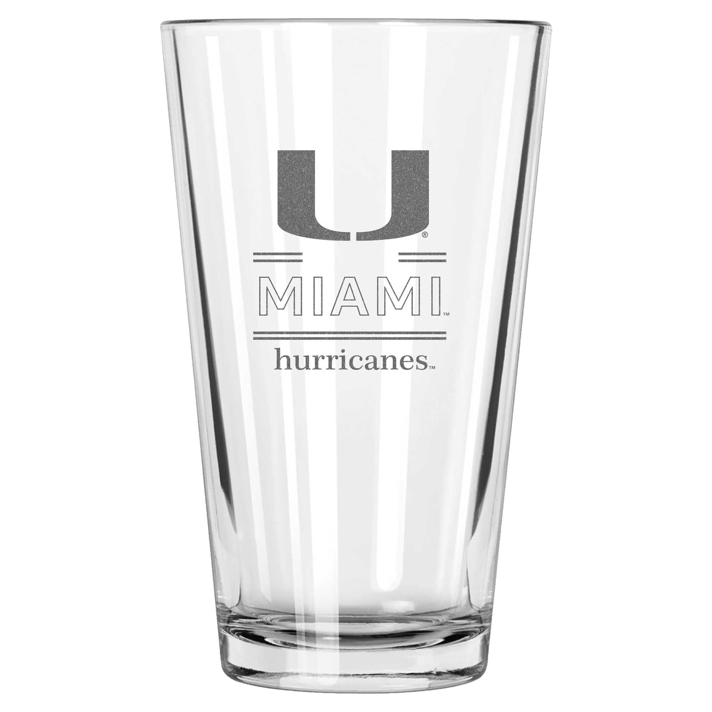 Miami Hurricanes 16oz. Etched Classic Crew Pint Glass