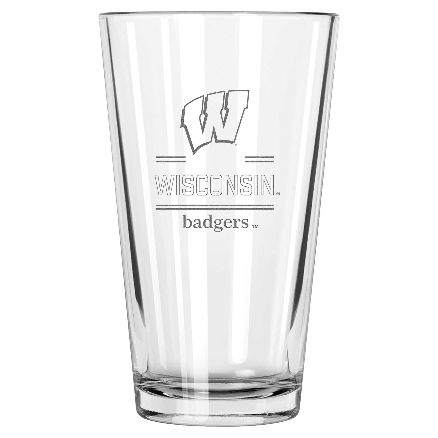 Wisconsin Badgers 16oz. Etched Classic Crew Pint Glass