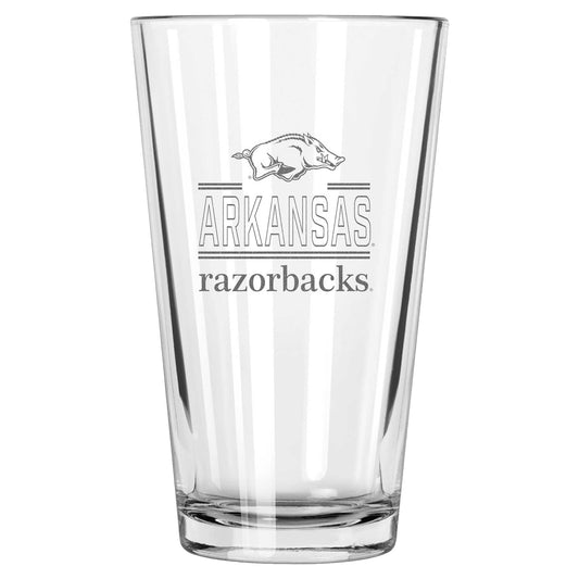 Arkansas Razorbacks 16oz. Etched Classic Crew Pint Glass