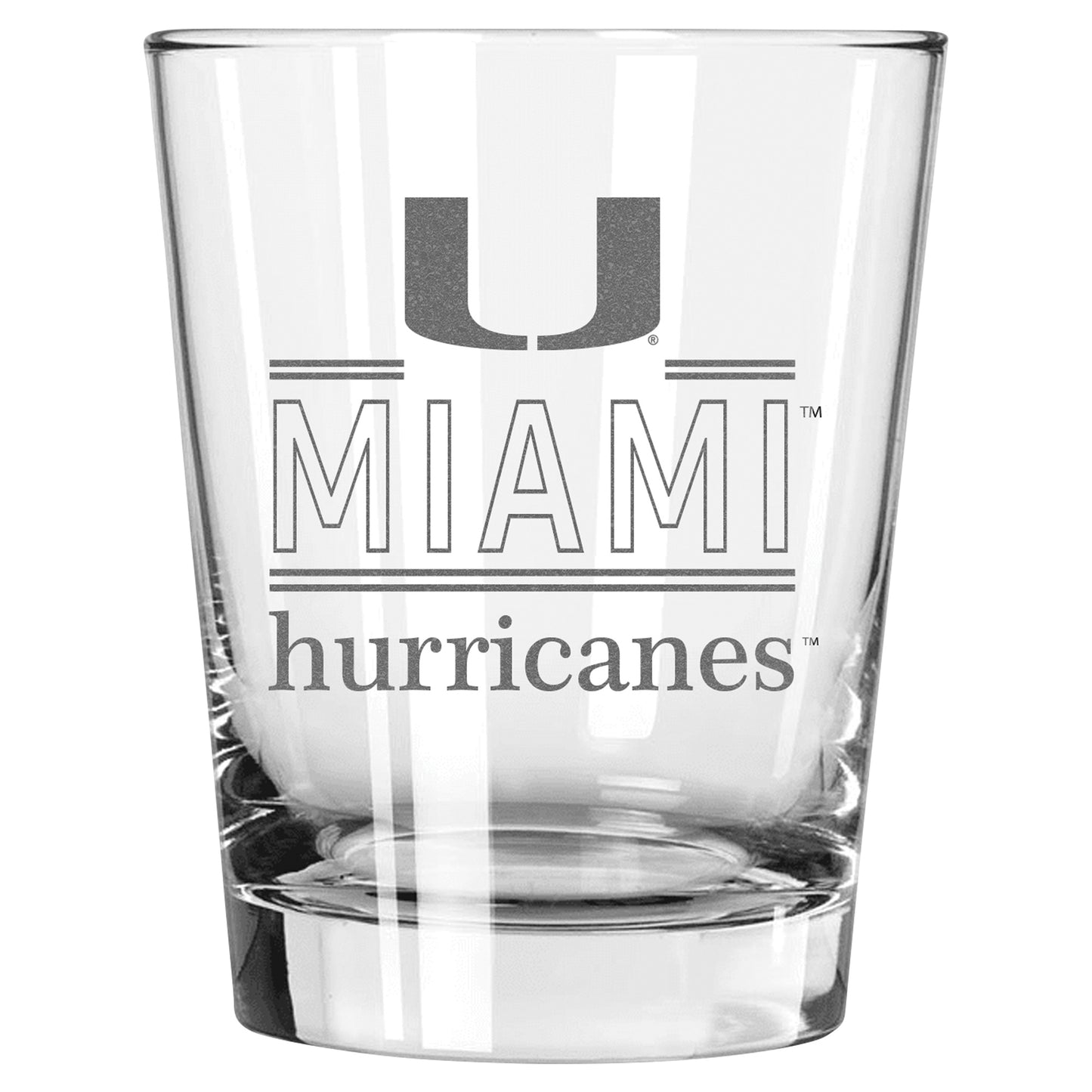 The Memory Company Miami Hurricanes 15oz. Double Old Fashioned Glass