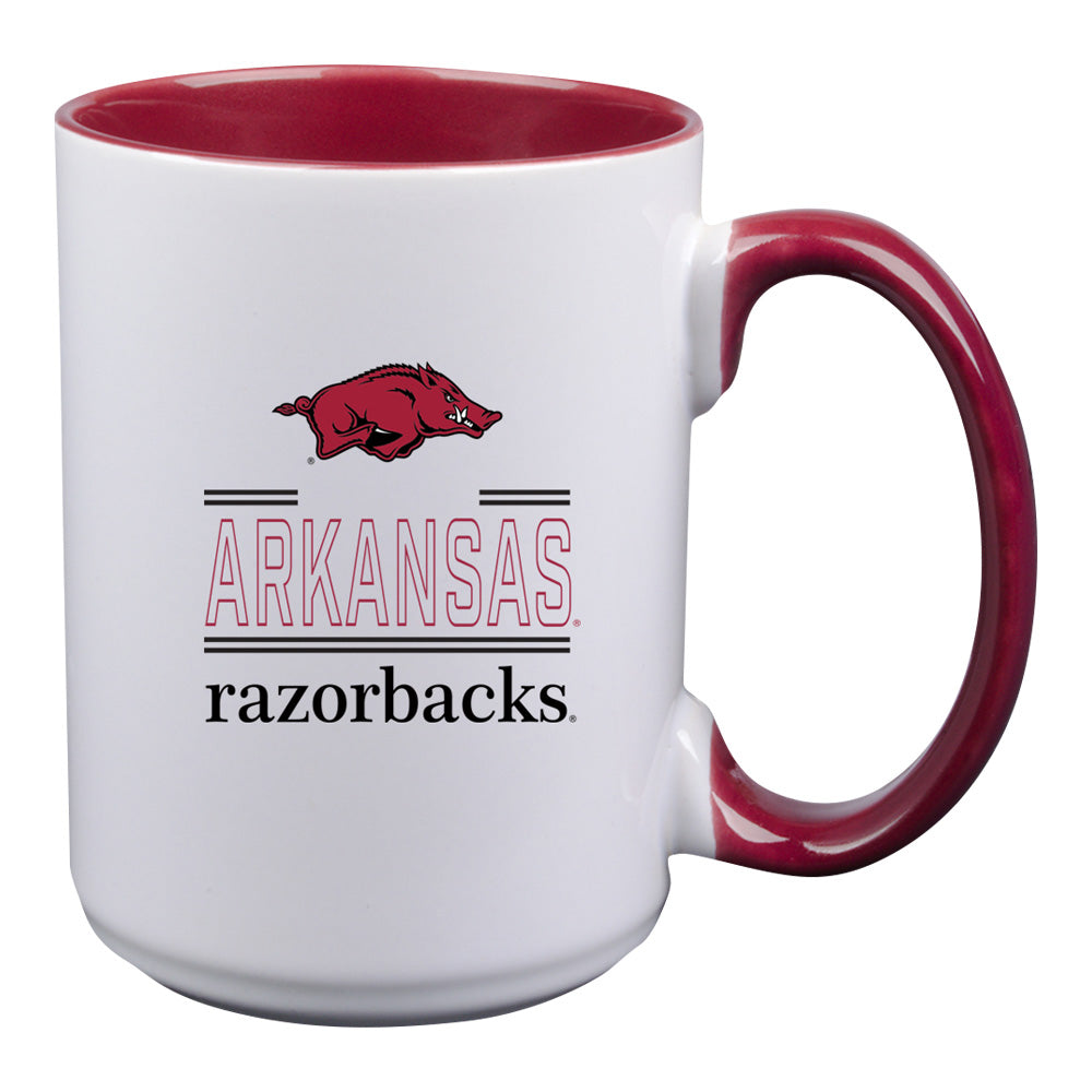 Arkansas Razorbacks 15oz. Classic Crew Inner Color Ceramic Mug