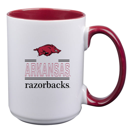 Arkansas Razorbacks 15oz. Classic Crew Inner Color Ceramic Mug