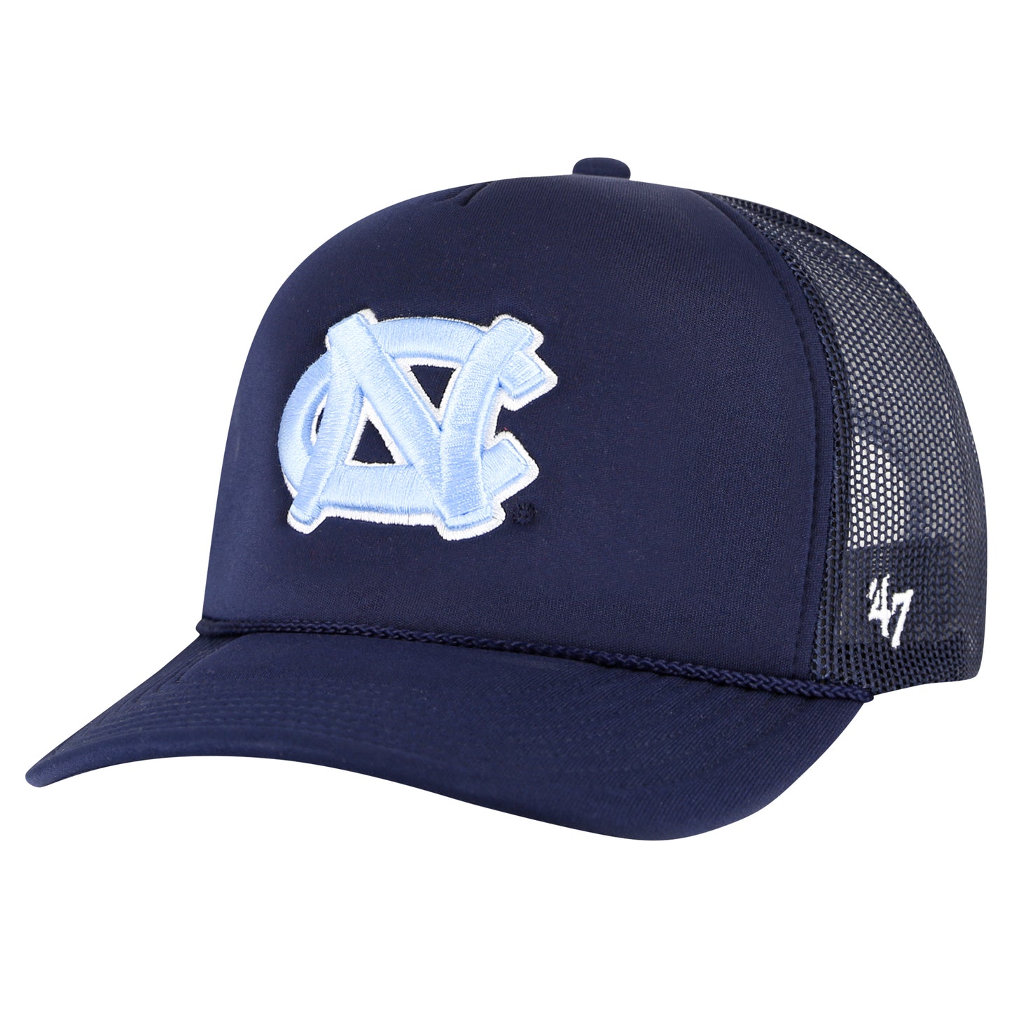 Men's '47 Navy North Carolina Tar Heels Foam Front Mesh Trucker Snapback Hat