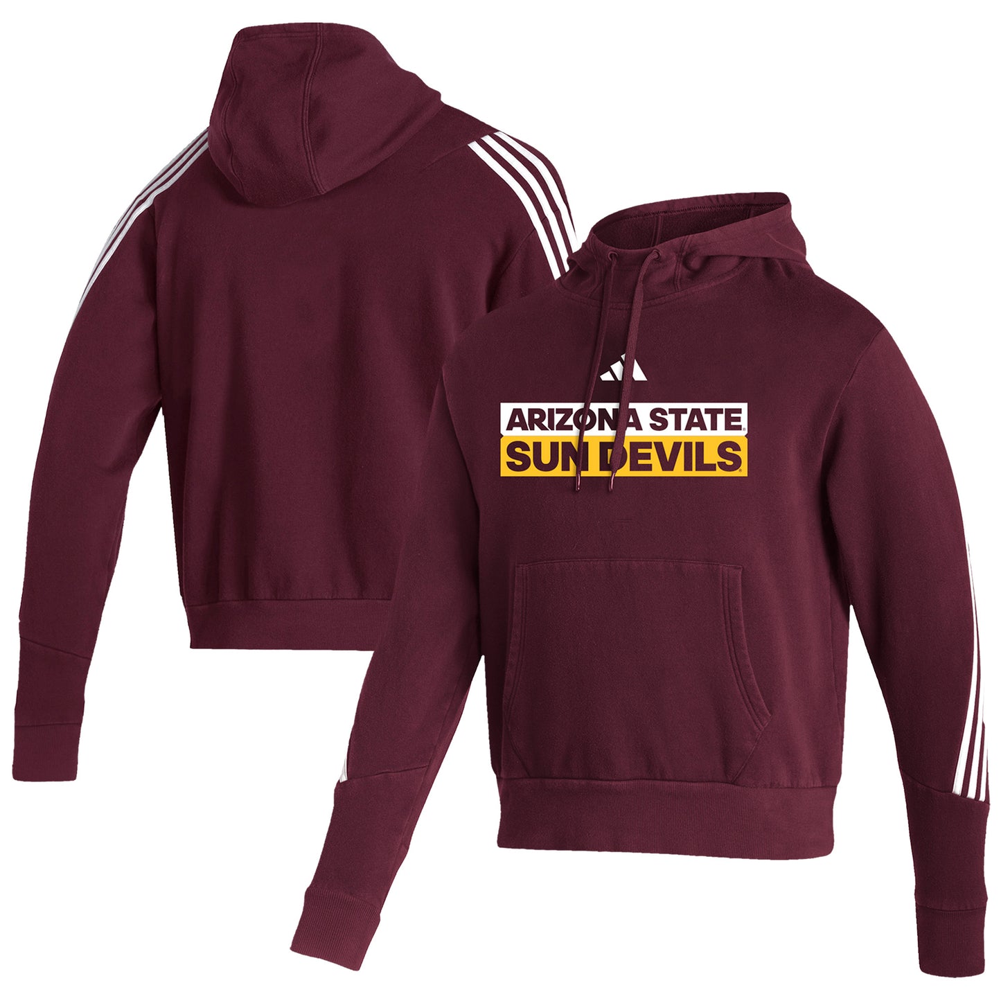 Men's adidas Maroon Arizona State Sun Devils Fashion Pullover Hoodie