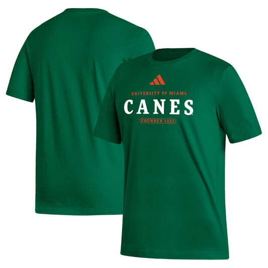 Men's adidas Green Miami Hurricanes Fresh T-Shirt