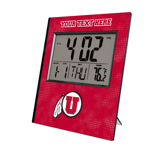 Keyscaper Utah Utes Cross Hatch Personalized Digital Desk Clock