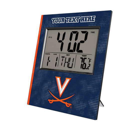 Keyscaper Virginia Cavaliers Cross Hatch Personalized Digital Desk Clock