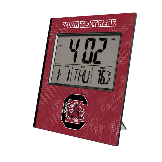 Keyscaper South Carolina Gamecocks Cross Hatch Personalized Digital Desk Clock